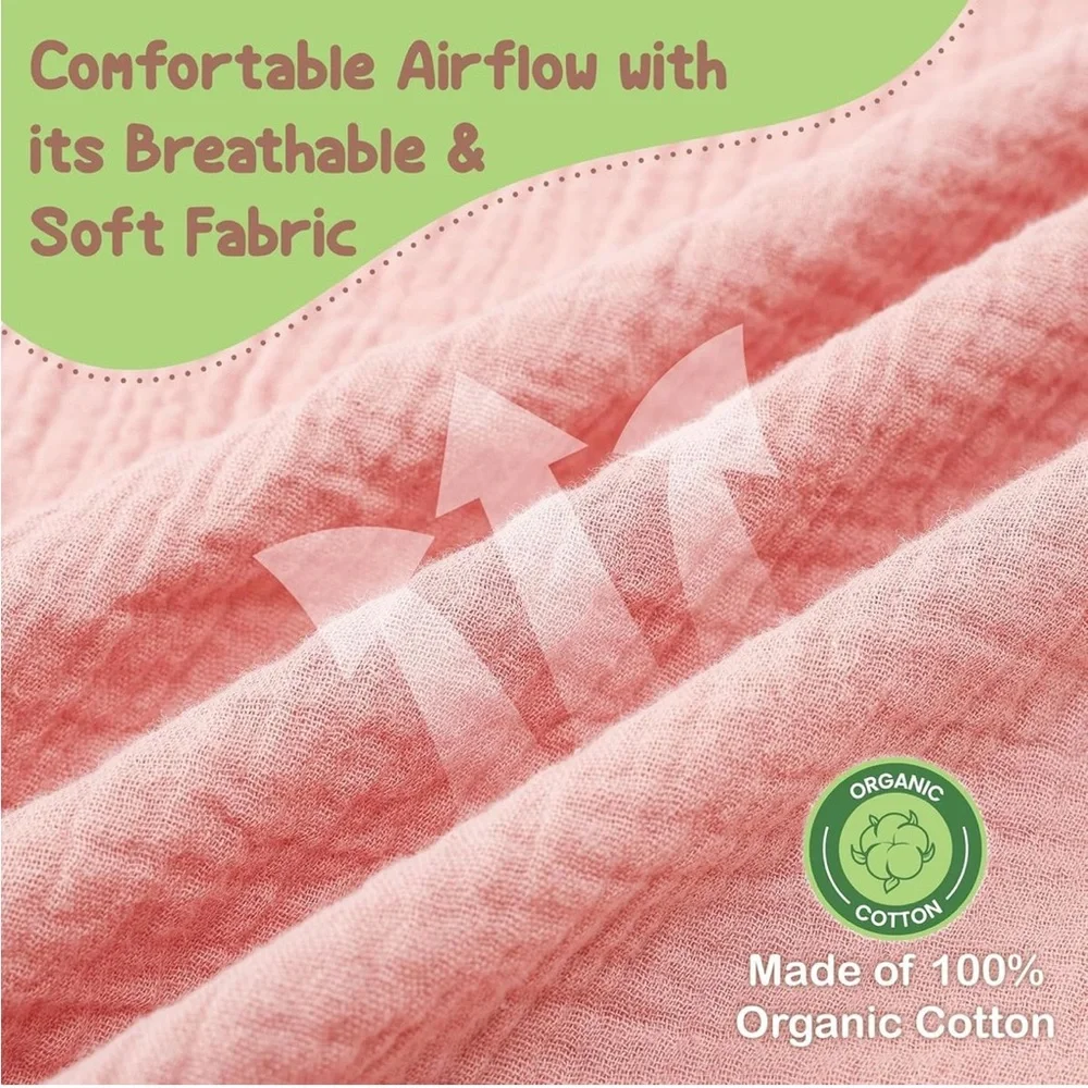 Infancie 100% Organic Cotton Muslin Nursing Cover Pink NEW